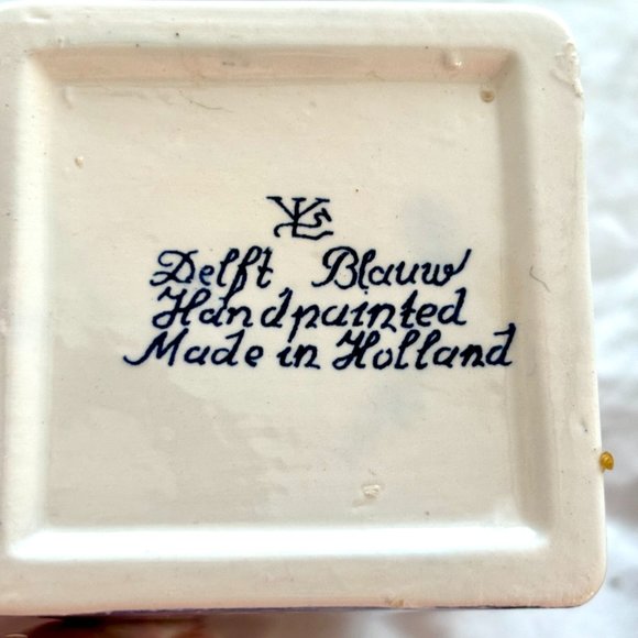 Vintage Delft Blue Blauw Hand Painted Spice Jar bottles Canister Set Tray Dutch - Picture 8 of 16